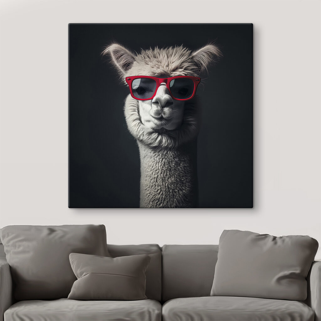 Llama wearing red sunglasses Llama wearing red sunglasses