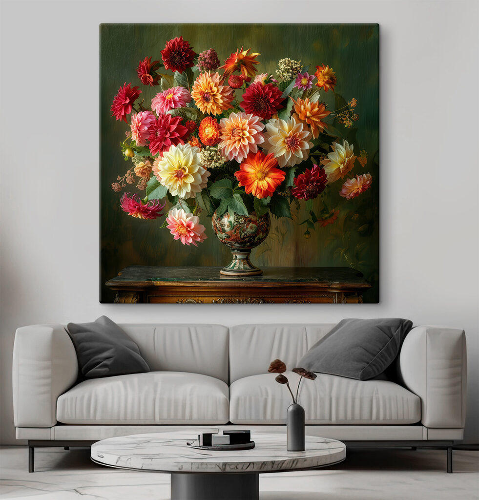 Vase of flowers on a table