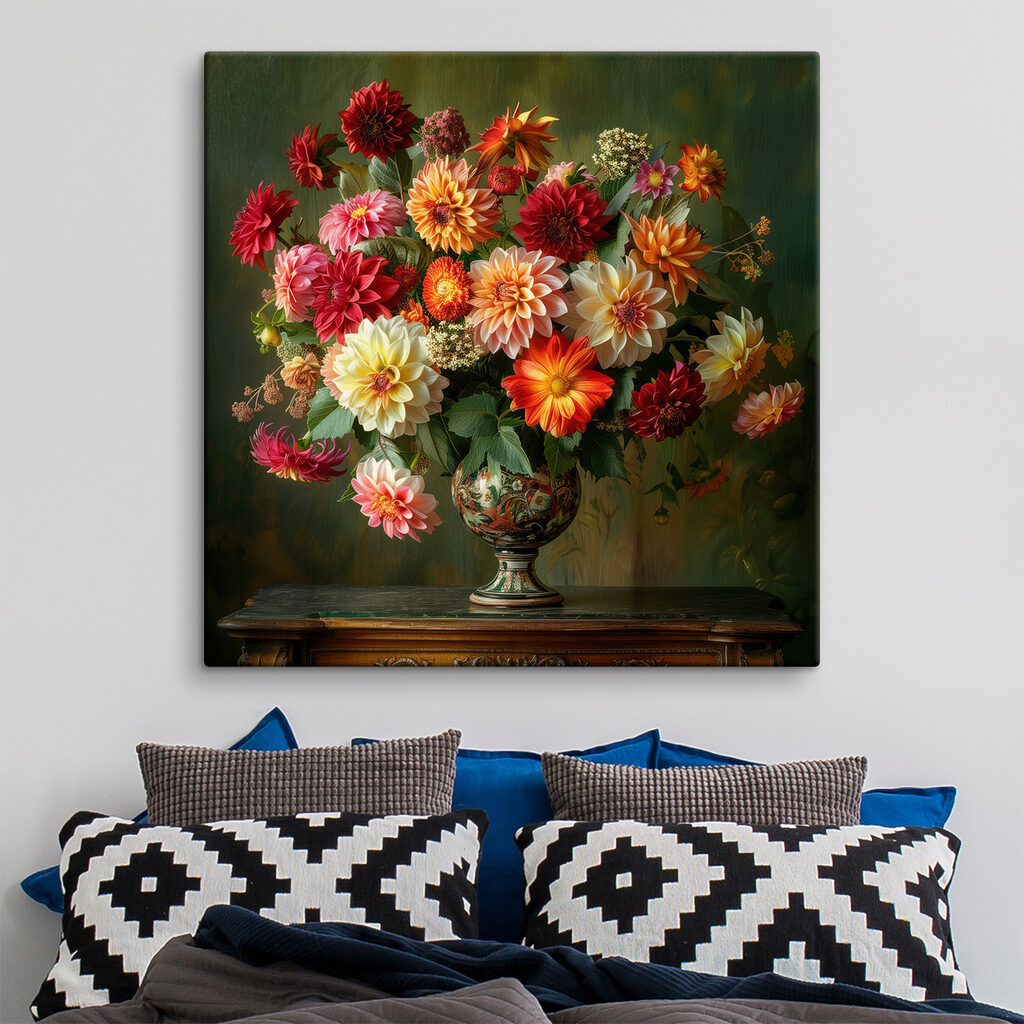 Vase of flowers on a table