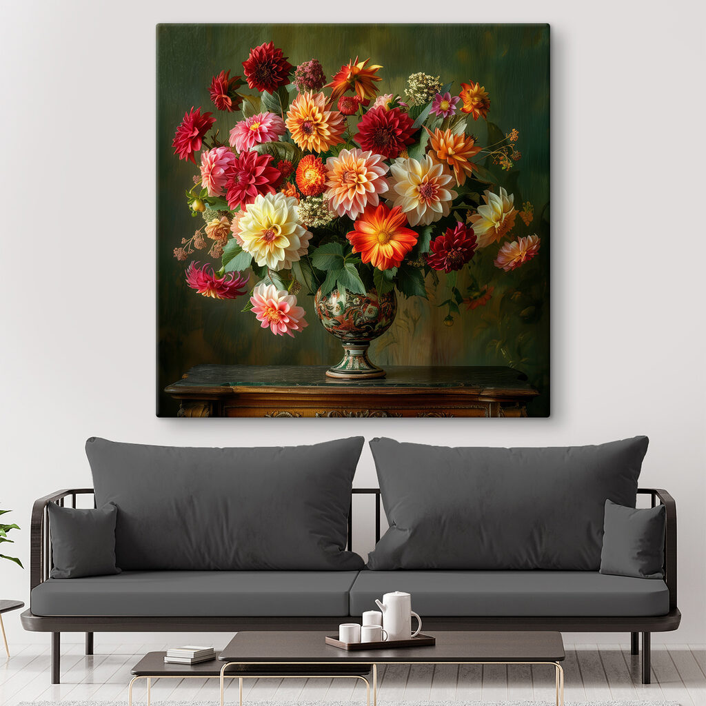 Vase of flowers on a table