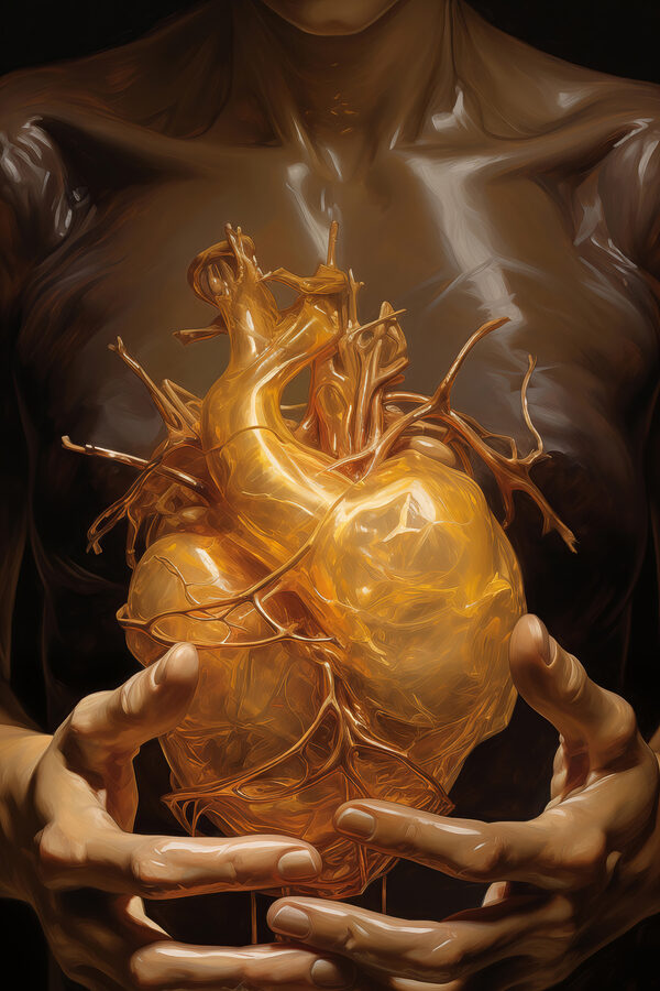 Person holding a human heart Person holding a human heart