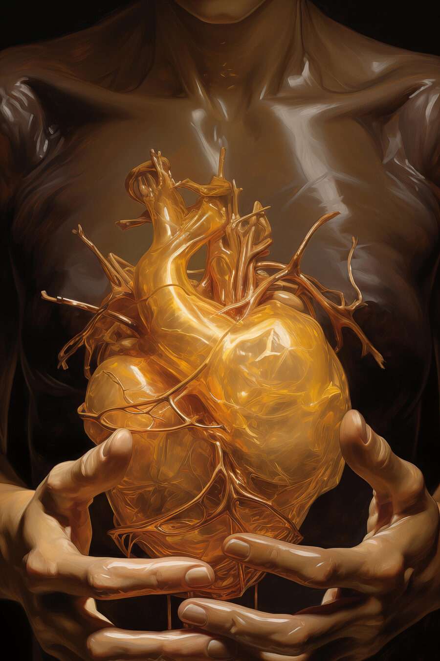 Person holding a human heart Person holding a human heart
