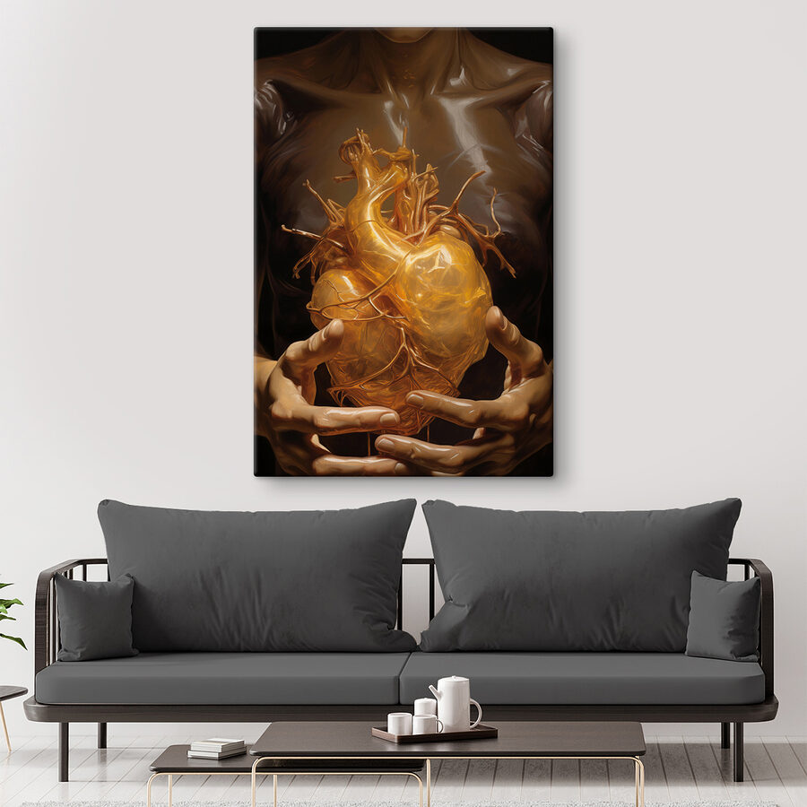 Person holding a human heart Person holding a human heart