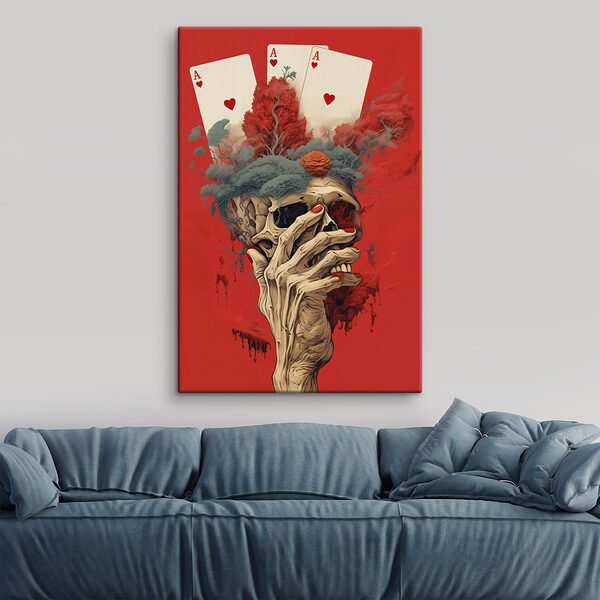 Череп з рукою, що закриває обличчя Картина Череп з рукою, що закриває обличчя