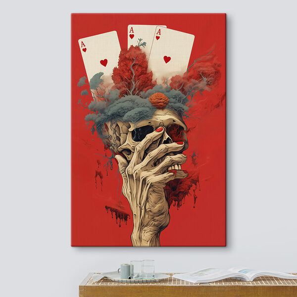 Skull with a hand covering its face Skull with a hand covering its face