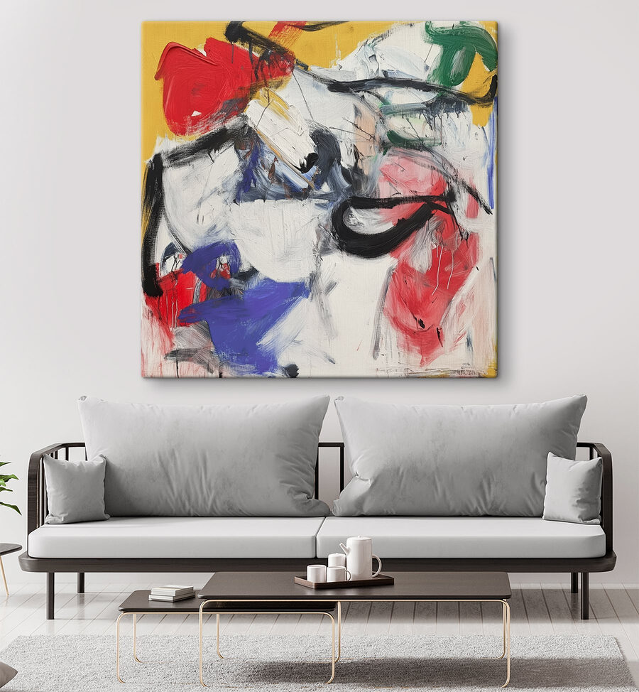 Painting of a person with different colors Painting of a person with different colors