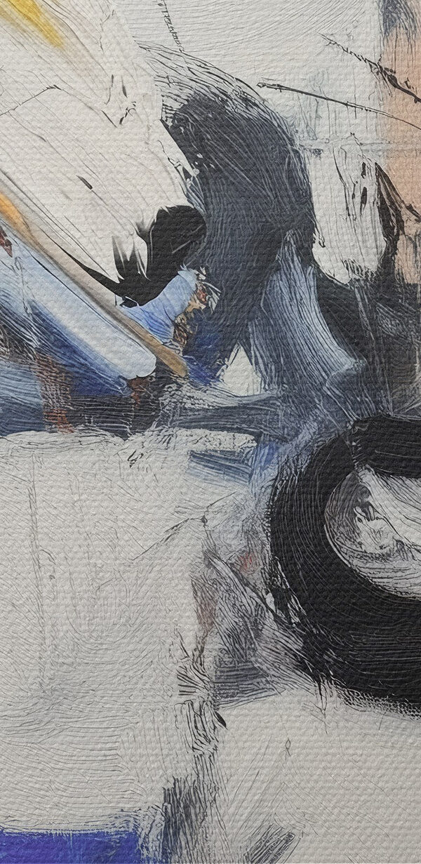 Painting of a person with different colors Painting of a person with different colors