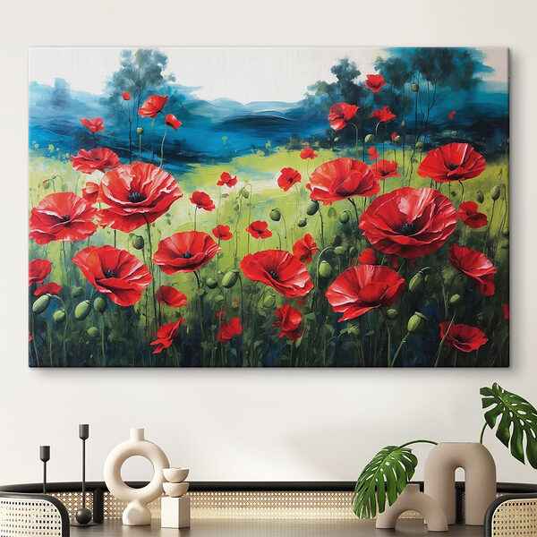 Painting of red flowers Painting of red flowers