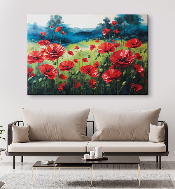 Painting of red flowers Painting of red flowers