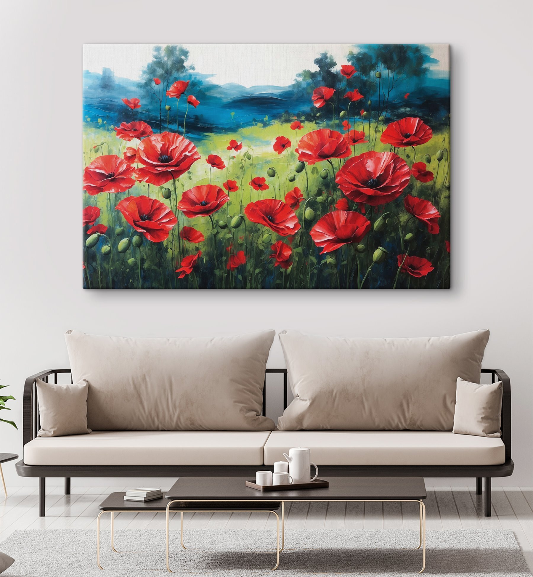 Painting of red flowers Painting of red flowers