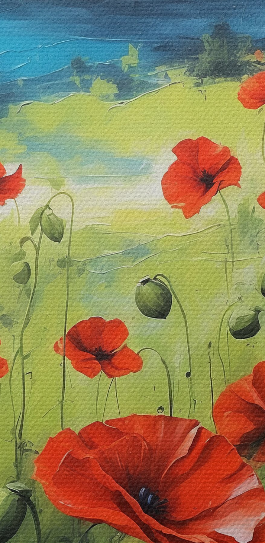 Painting of red flowers Painting of red flowers