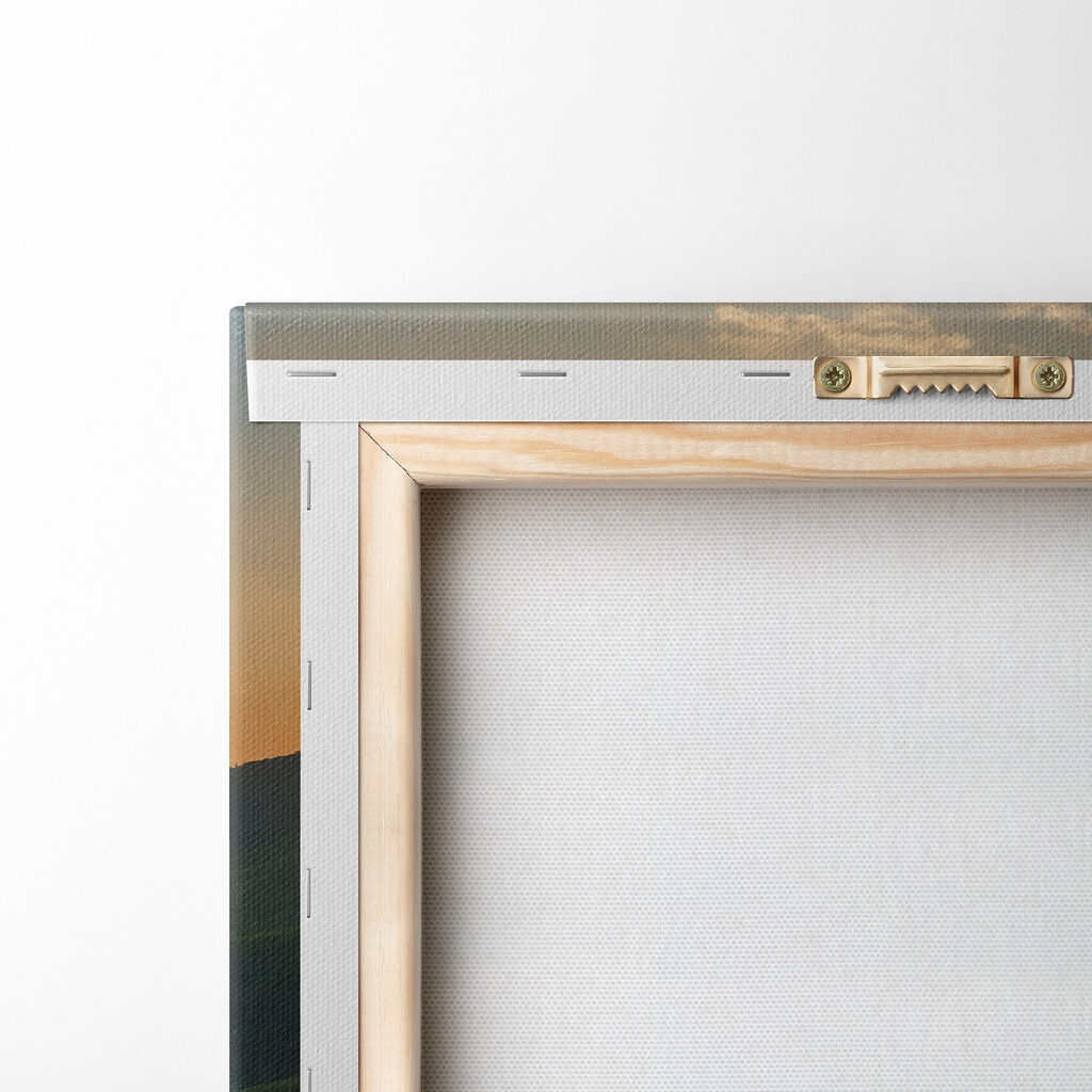 Sunset over a green hill