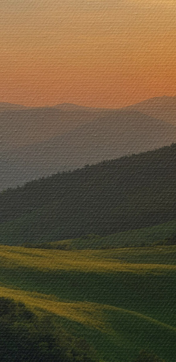 Sunset over a green hill Sunset over a green hill