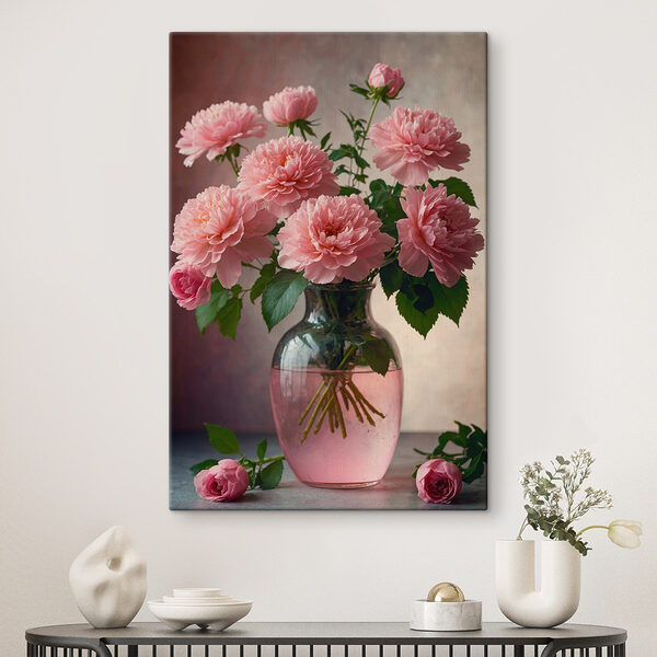 Vase with pink flowers Vase with pink flowers