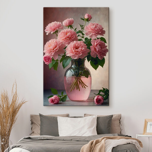 Vase with pink flowers Vase with pink flowers