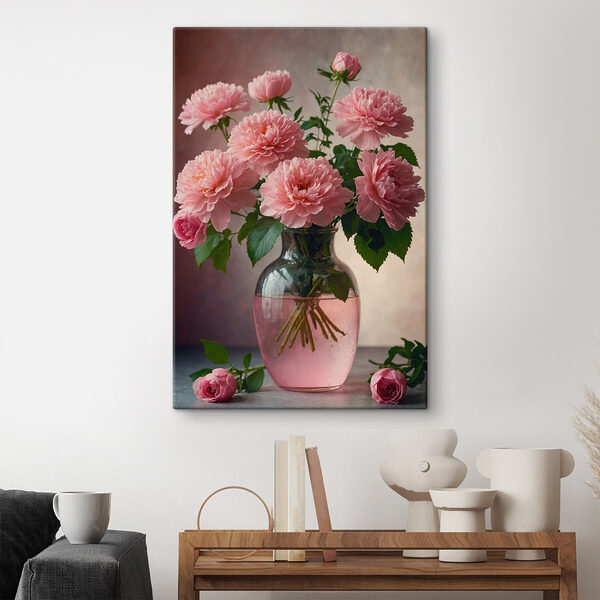 Vase with pink flowers Vase with pink flowers