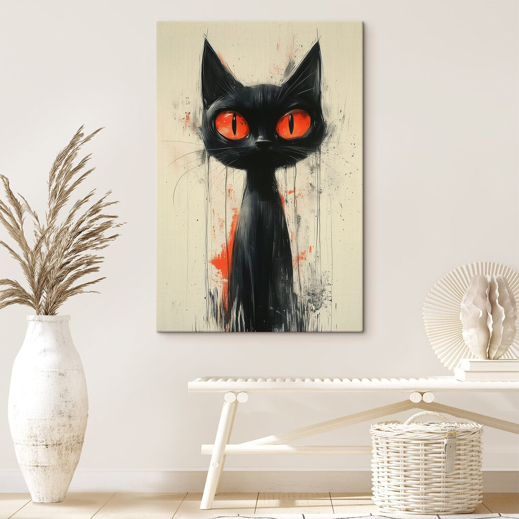 Black cat with red eyes Black cat with red eyes