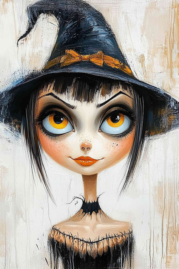 Cartoon of a woman wearing a person hat Cartoon of a woman wearing a person hat