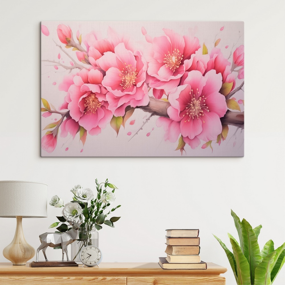 Painting of pink flowers