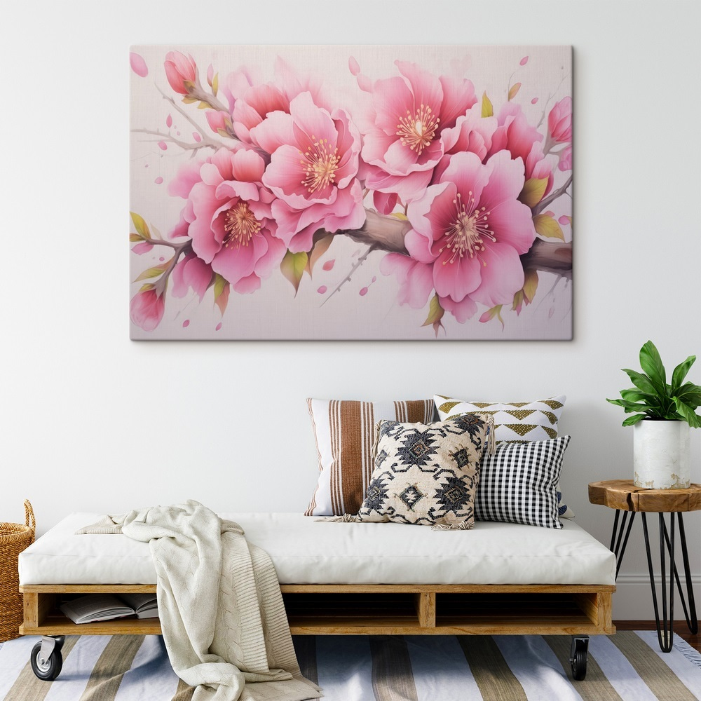 Painting of pink flowers