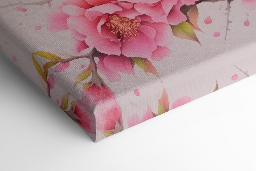 Painting of pink flowers