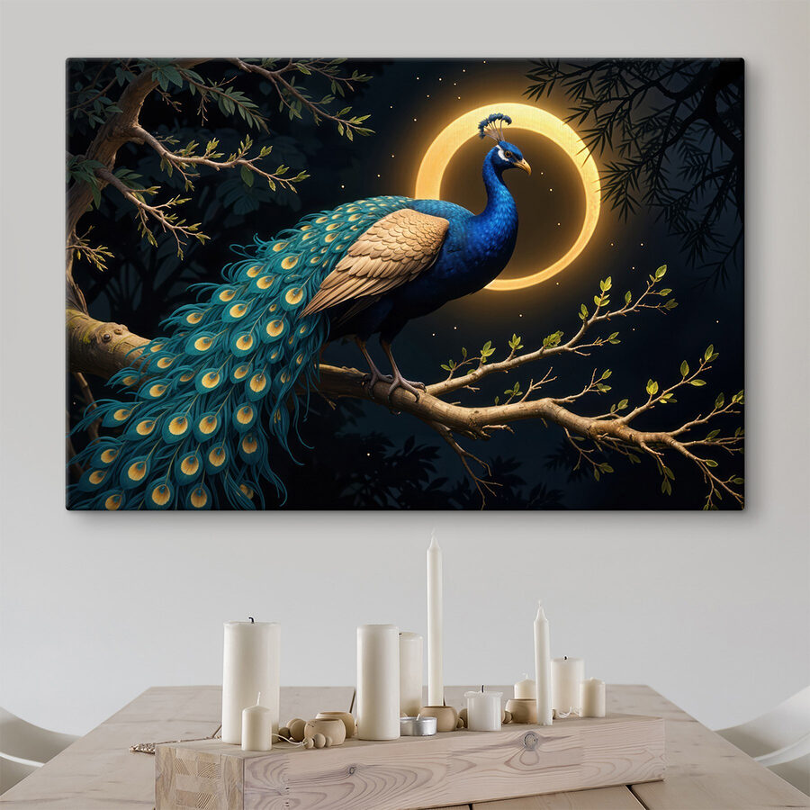 Peacock on a tree branch Peacock on a tree branch