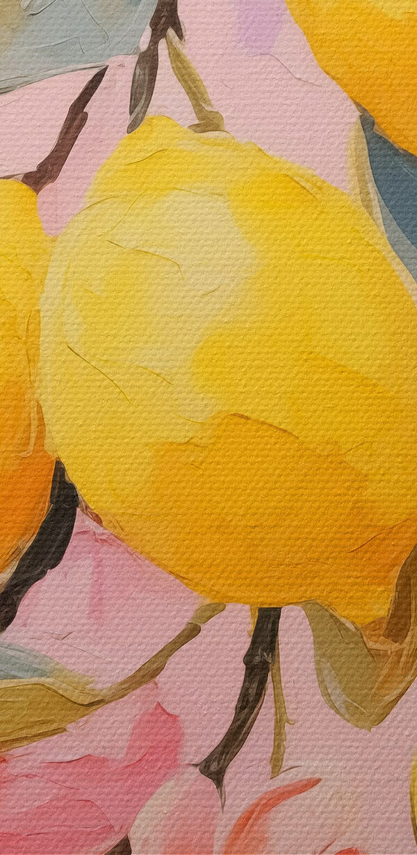 Painting of lemons on a branch Painting of lemons on a branch