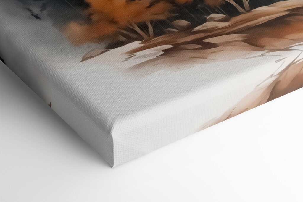 Painting of a forest and mountains Painting of a forest and mountains