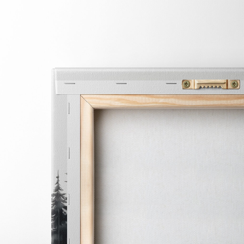 Painting of a forest and mountains Painting of a forest and mountains