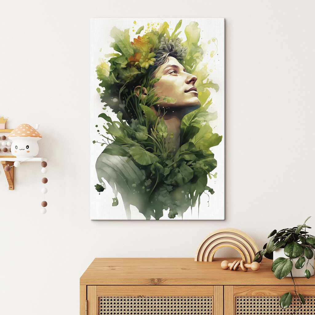 Man with flowers in his hair Man with flowers in his hair
