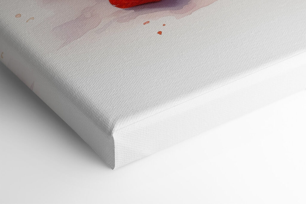 Watercolor of a pie with strawberries and flowers