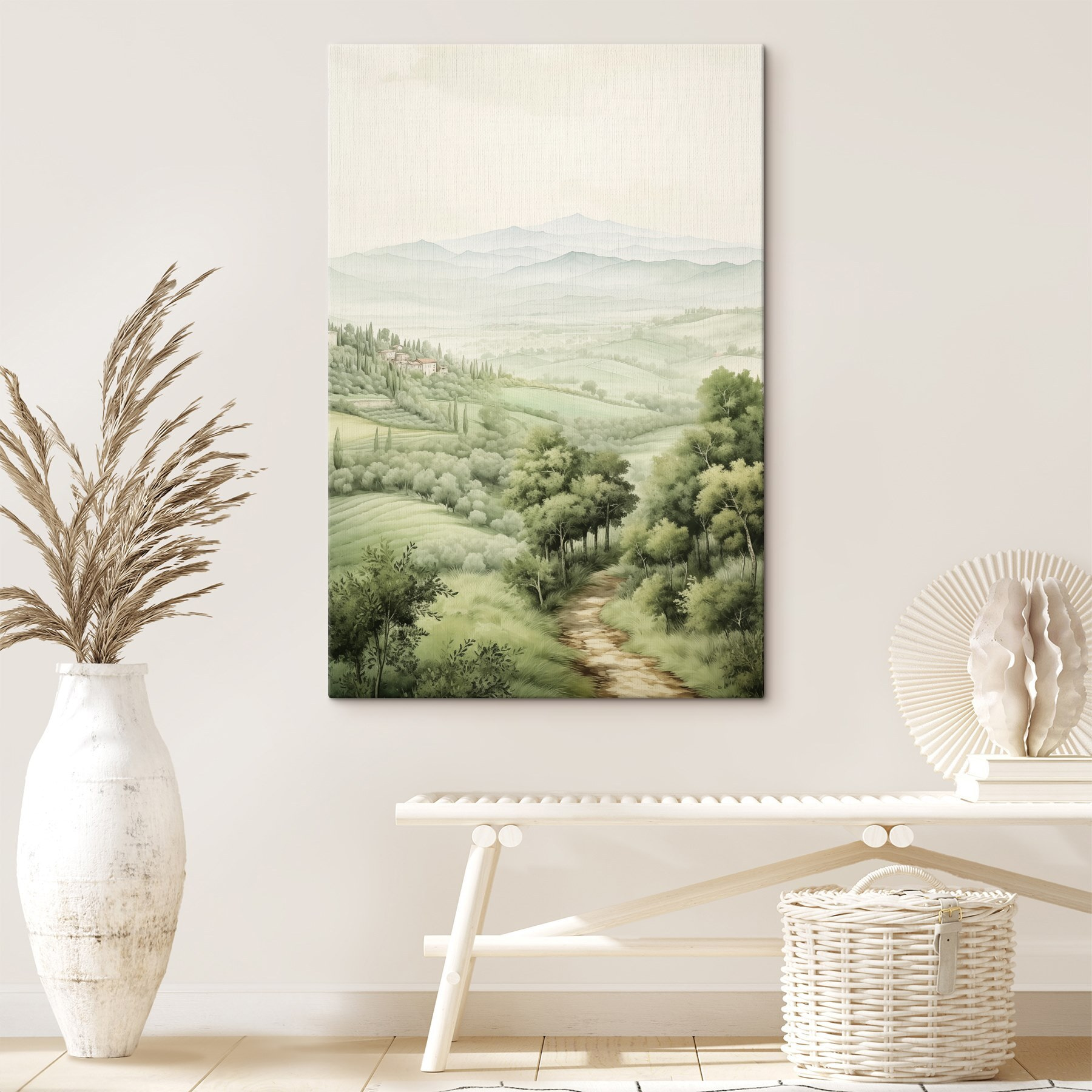 Landscape with trees and hills Landscape with trees and hills