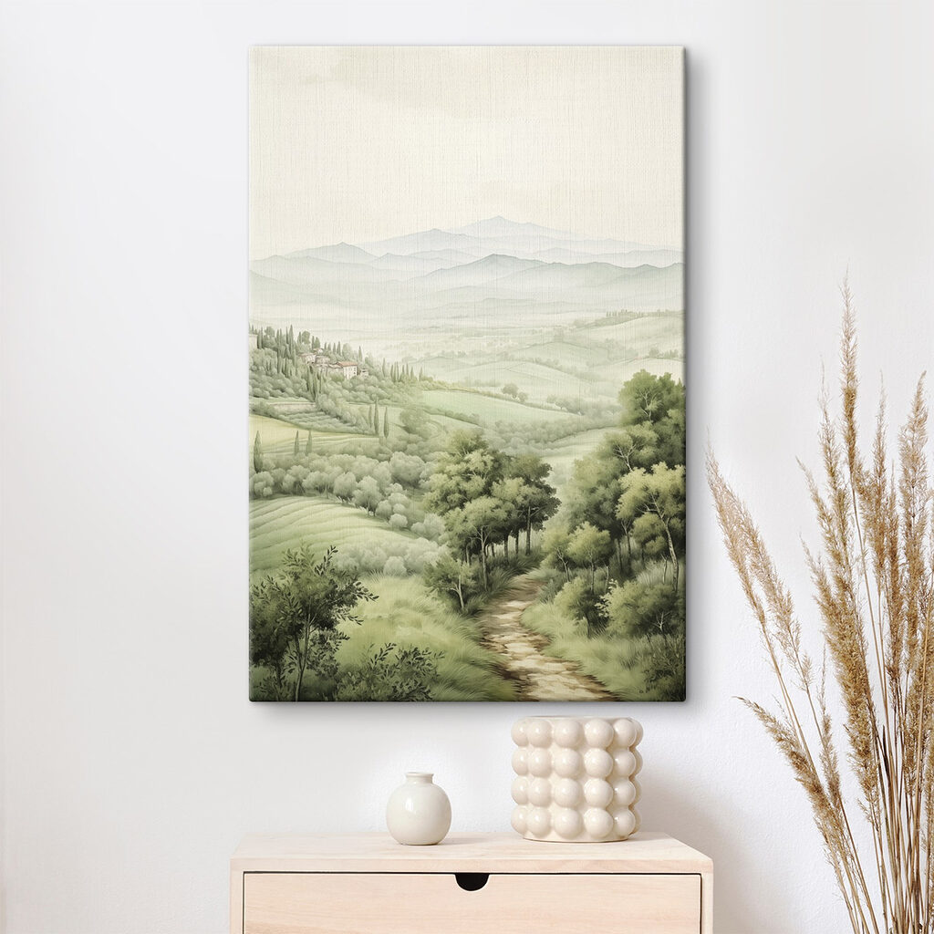 Landscape with trees and hills Landscape with trees and hills