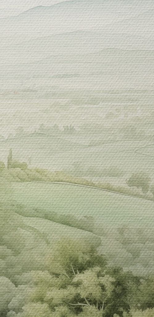 Landscape with trees and hills Landscape with trees and hills