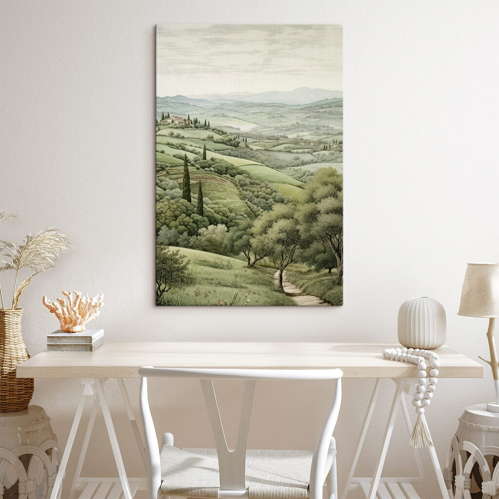 Landscape with trees and a house Landscape with trees and a house