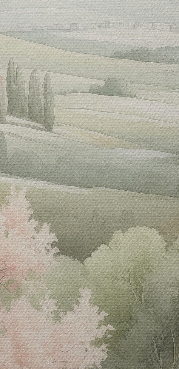 Landscape with trees and a building Landscape with trees and a building
