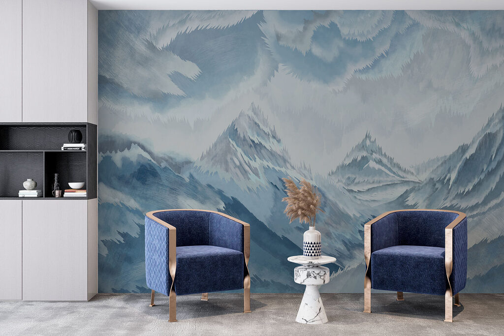 Painting of mountains and clouds Painting of mountains and clouds