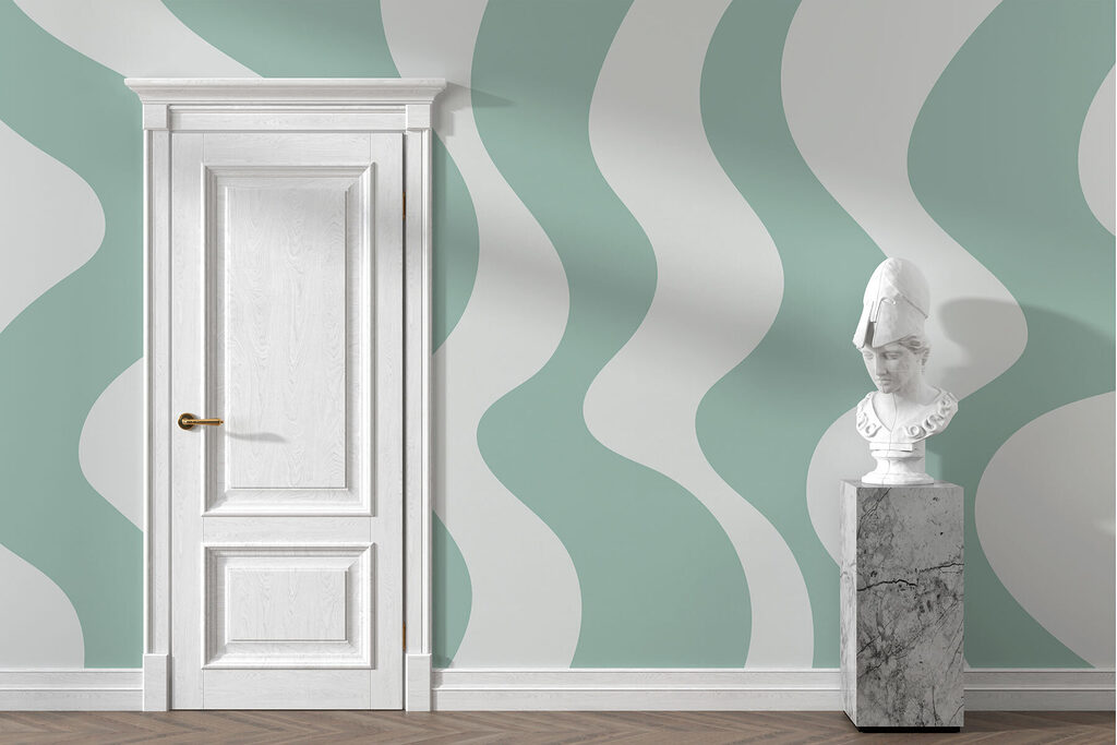 Green and white wavy lines Green and white wavy lines