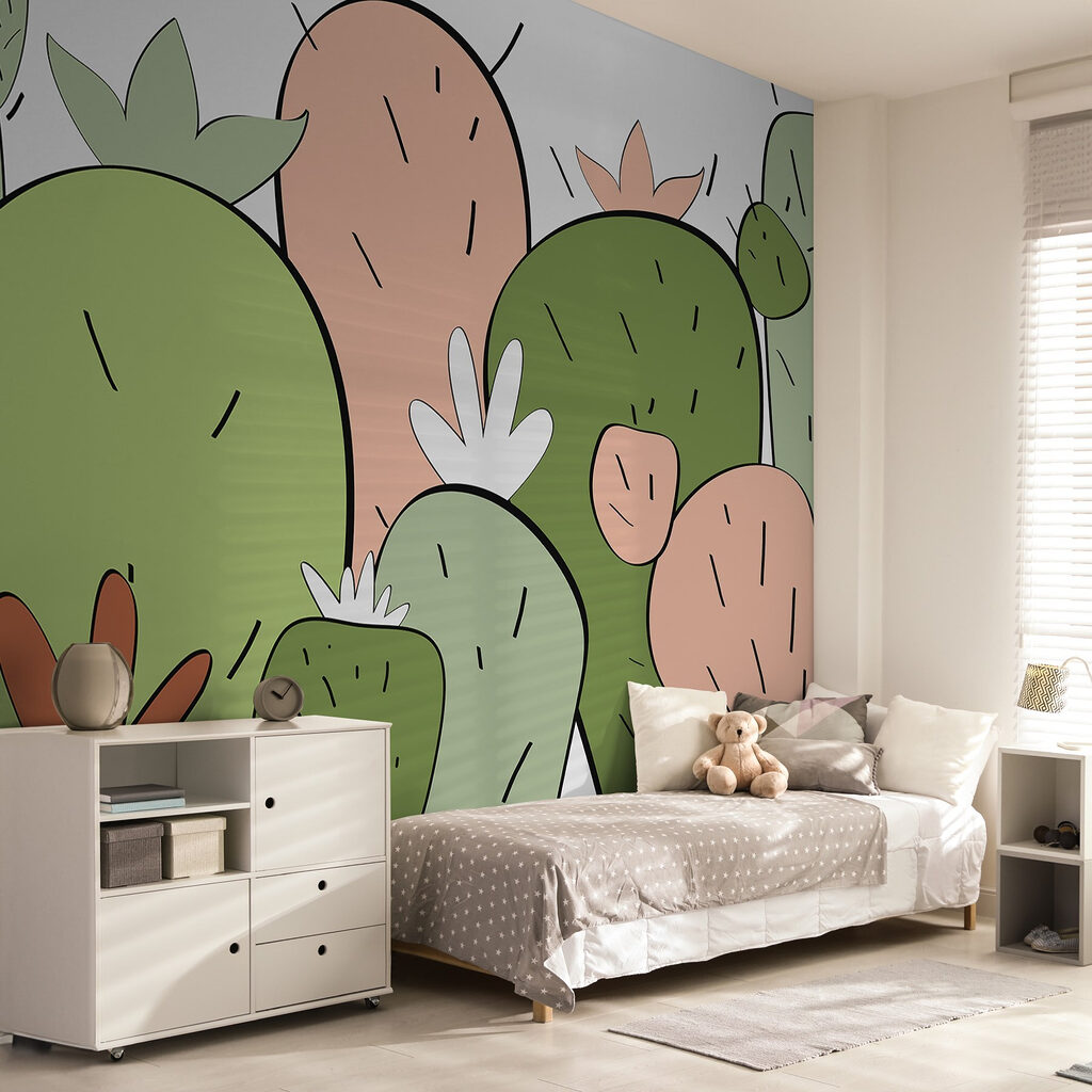 Group of cactuses with different shapes