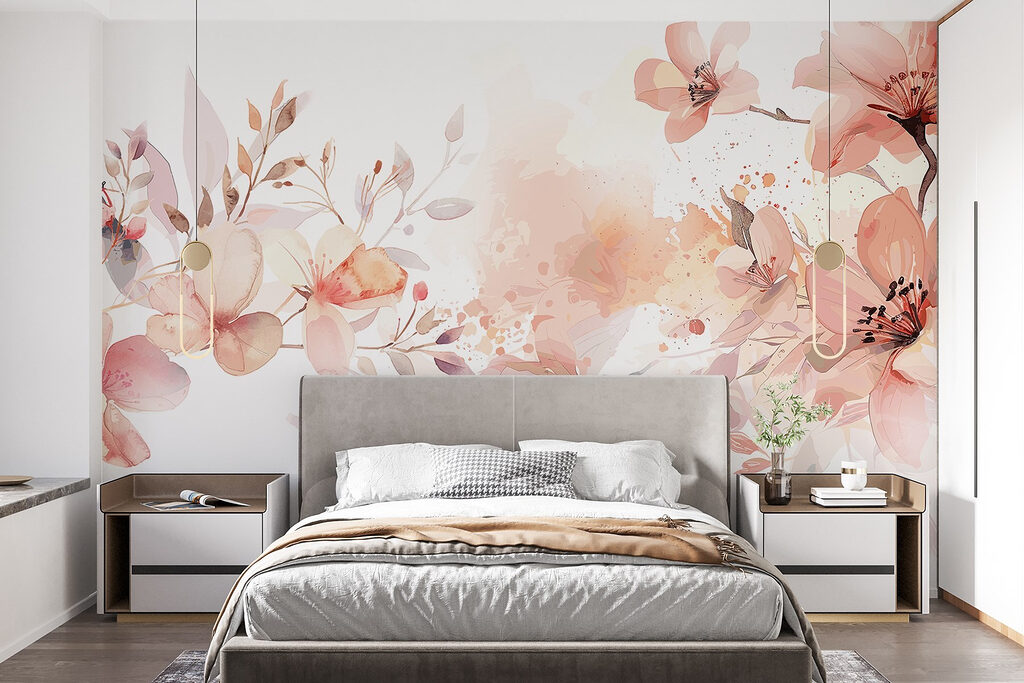 Painting of flowers and leaves