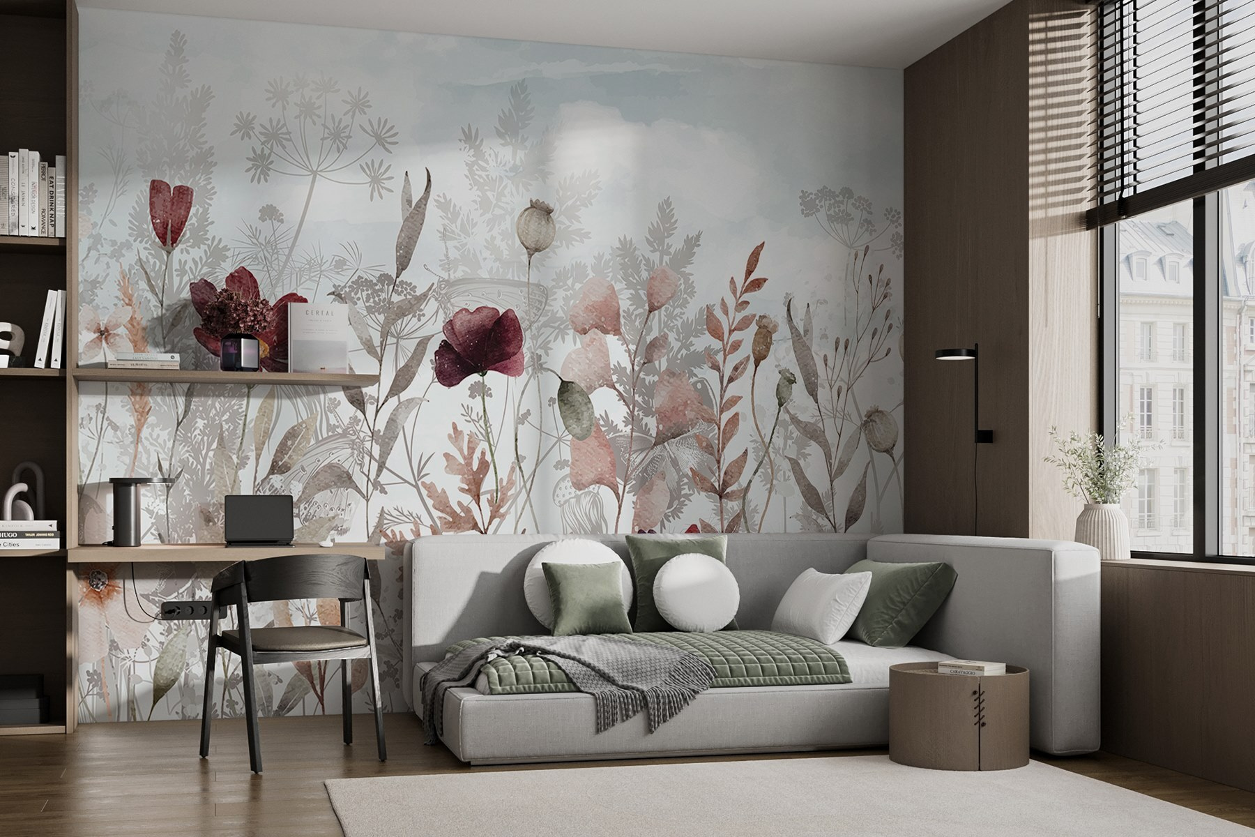 Painting of flowers and plants