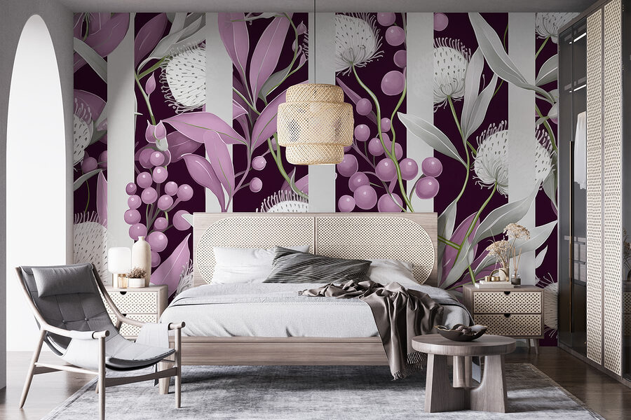 Purple and white floral pattern Purple and white floral pattern
