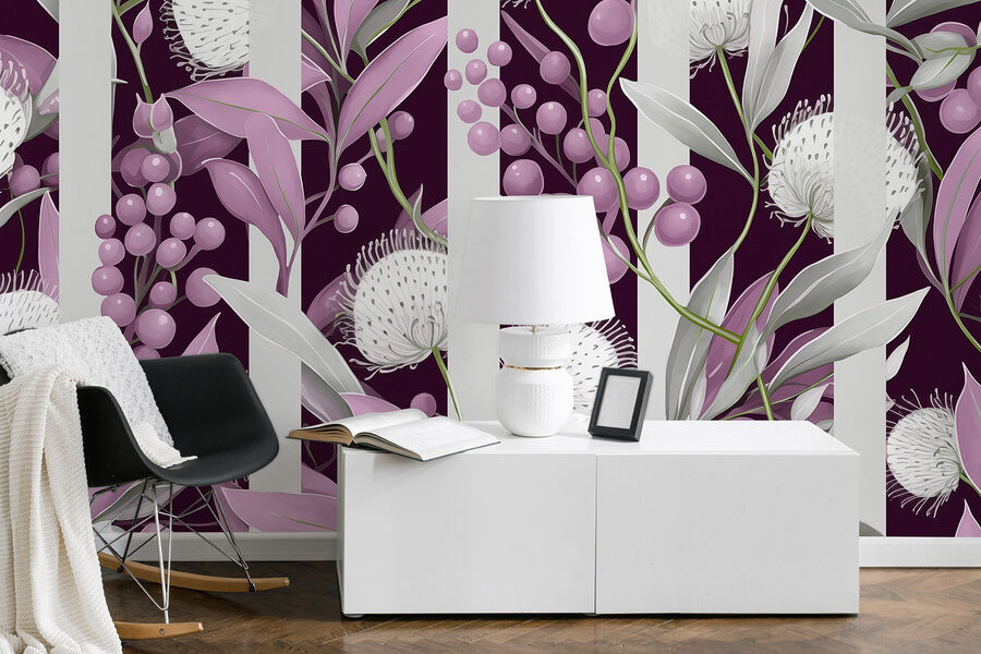 Purple and white floral pattern Purple and white floral pattern