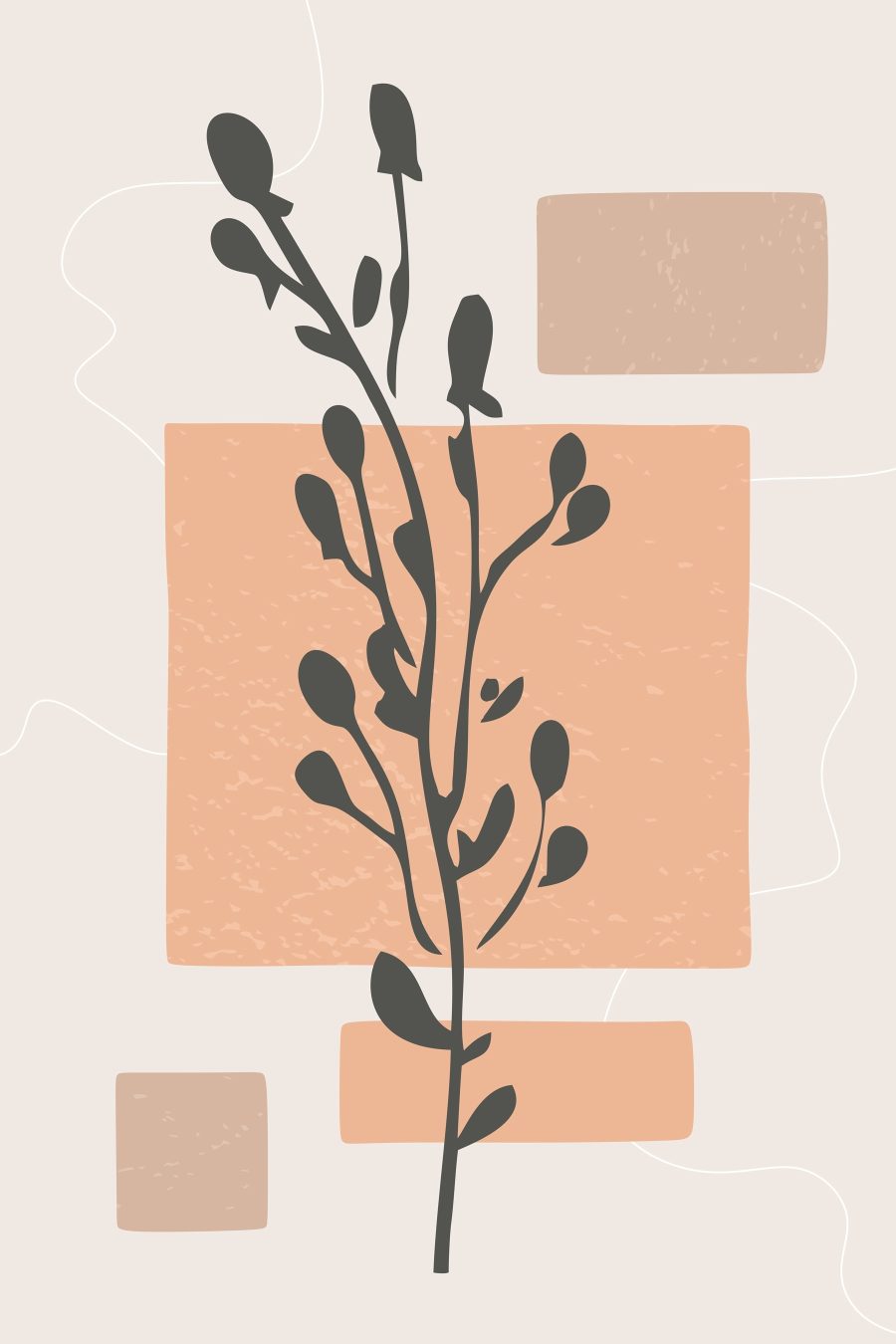 Plant with leaves and squares Plant with leaves and squares