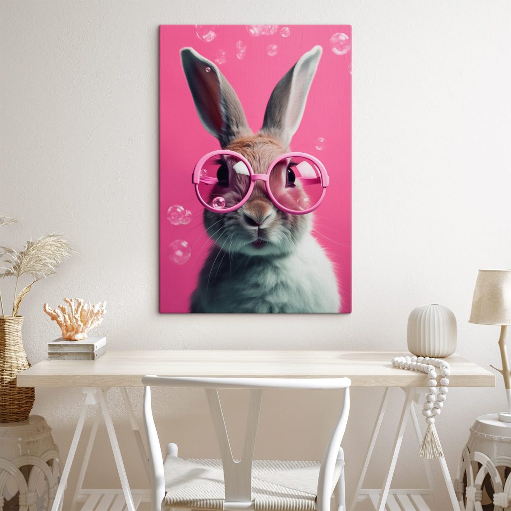 Rabbit wearing pink glasses Rabbit wearing pink glasses