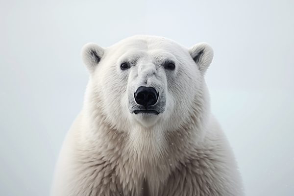 Білий ведмідь дивиться в камеру Білий ведмідь дивиться в камеру