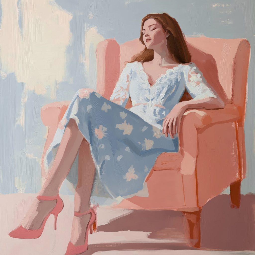 Woman sitting in a chair