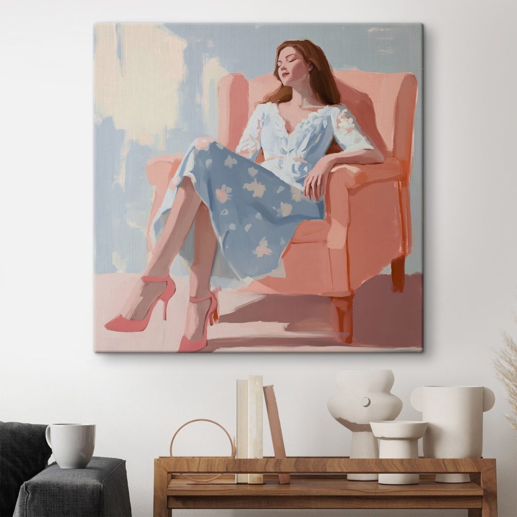 Woman sitting in a chair