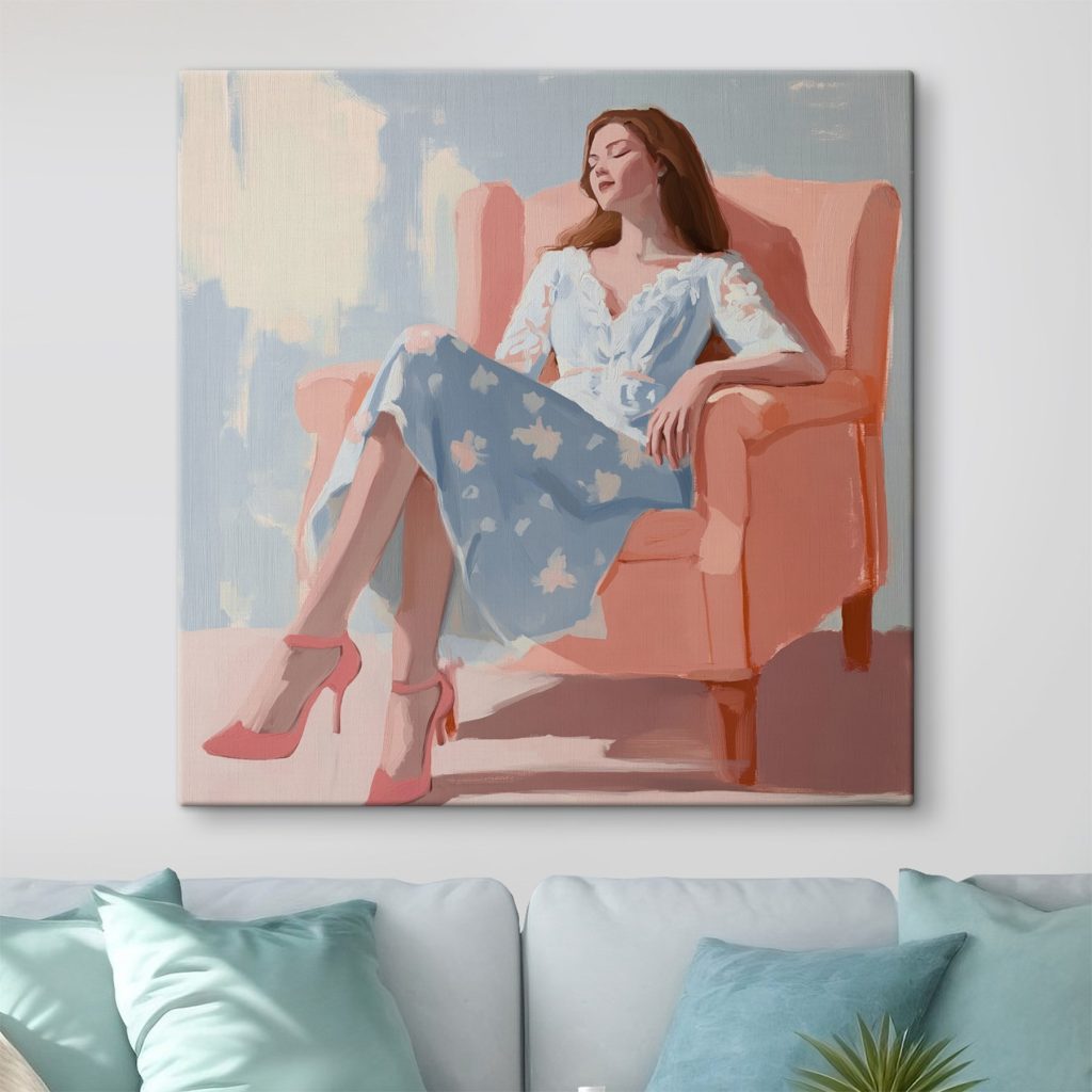 Woman sitting in a chair