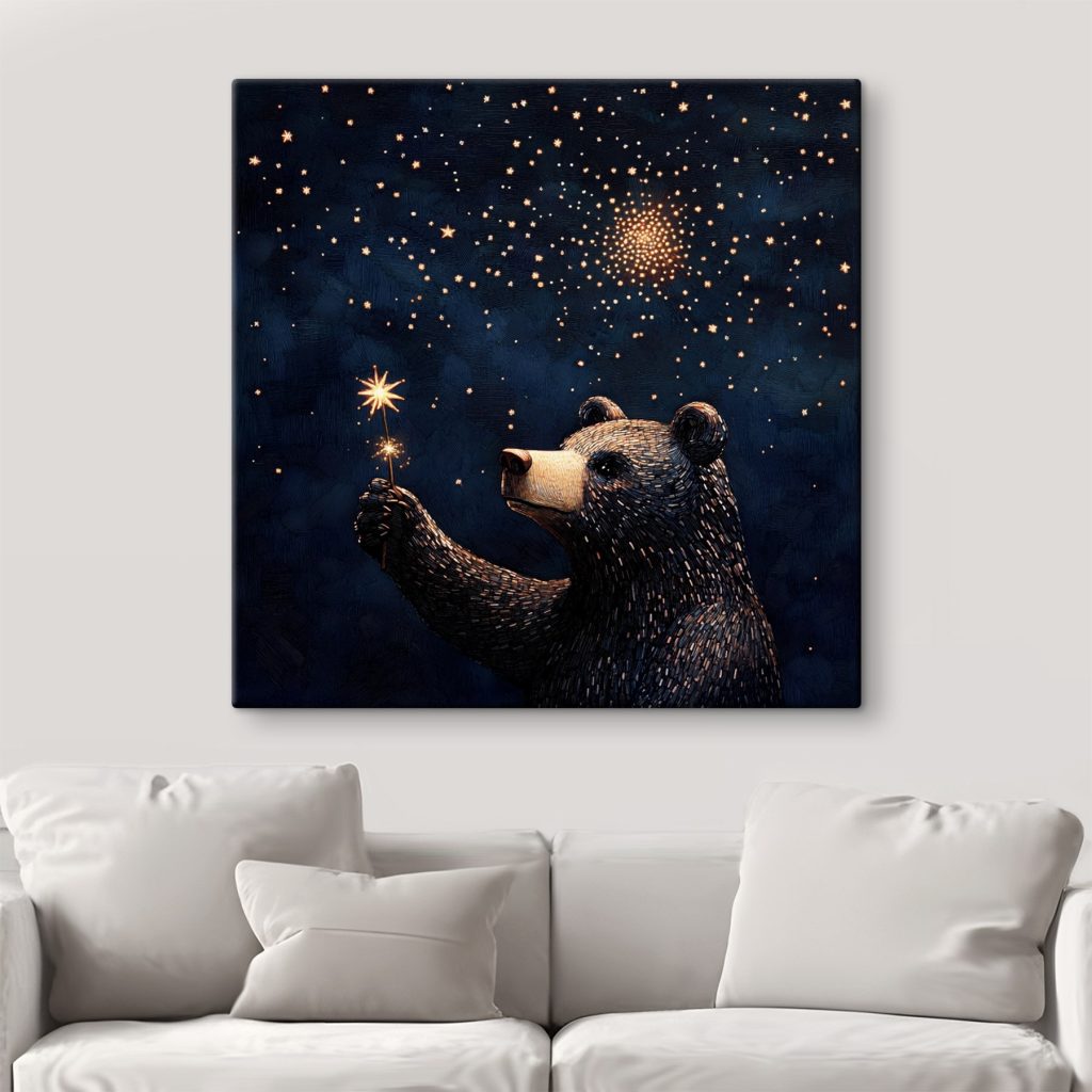 Bear holding a sparkler